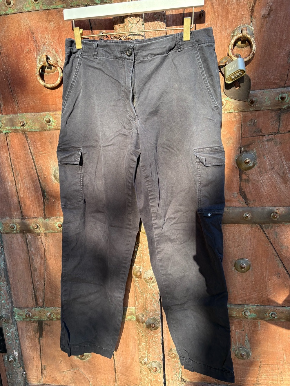 Timberland Dark Gray Cargo Pants with Multiple Pockets
